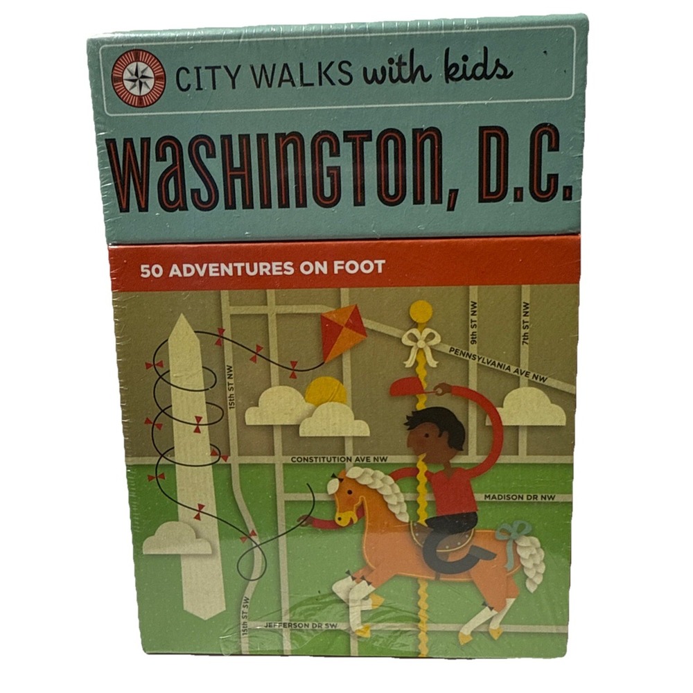 City Walks with Kids: Washington DC 50 Adventures on Foot 50 Flash Cards + Map - Picture 1 of 5